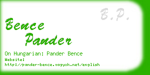 bence pander business card